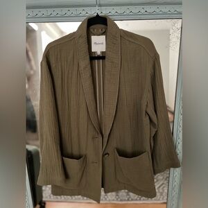 Madewell Olive Green Lightspun Dorset Slouchy Blazer Olive Green Size medium